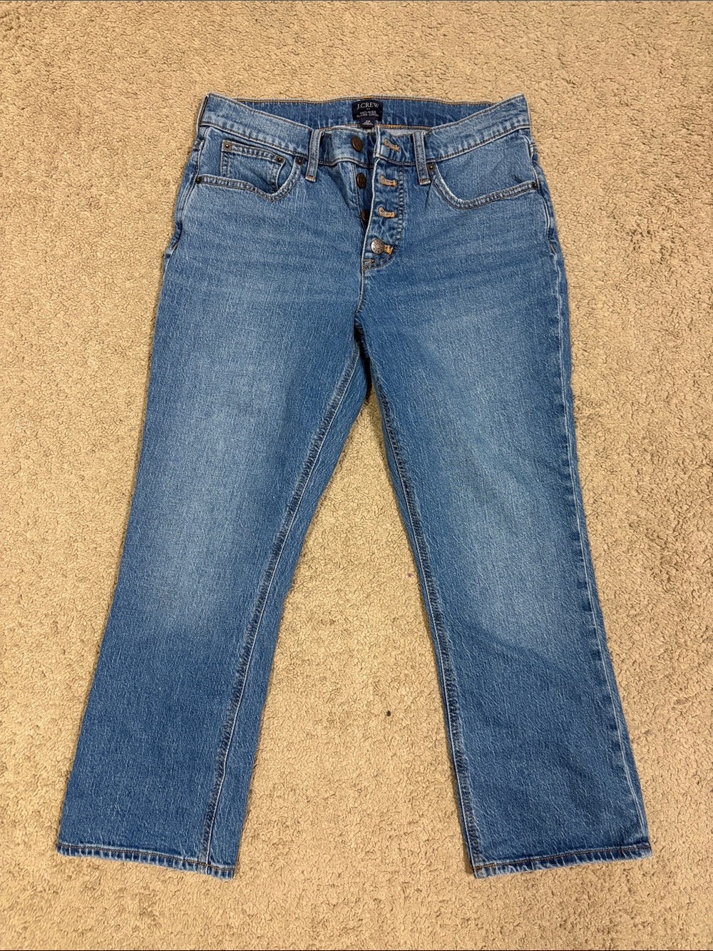 J. Crew Women's Mid Rose Crop Jeans in Light Blue Wash